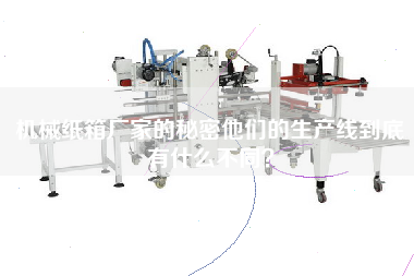機械紙箱廠家的秘密他們的生產線到底有什么不同？