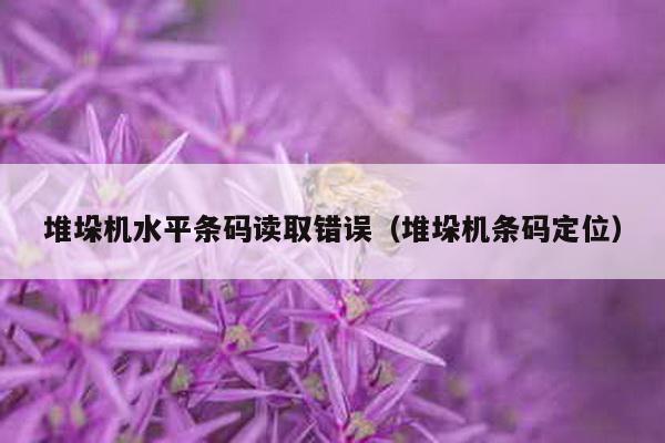 堆垛機(jī)水平條碼讀取錯(cuò)誤(堆垛機(jī)條碼定位)